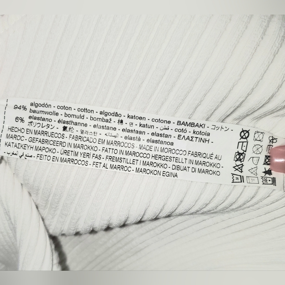 Zara Ribbed Knotted Front Bodysuit in Pearl White - Picture 6 of 8